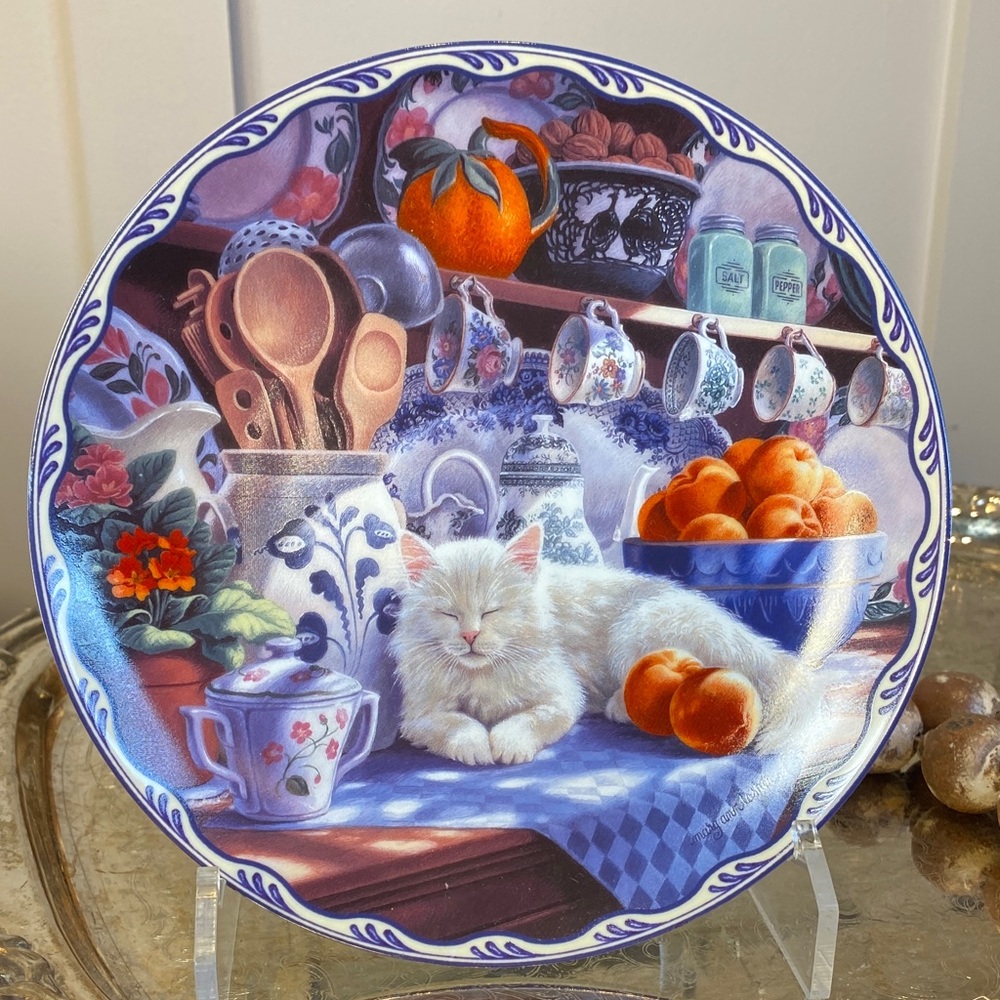 Cat and Kitchen Scene Decorative Plate